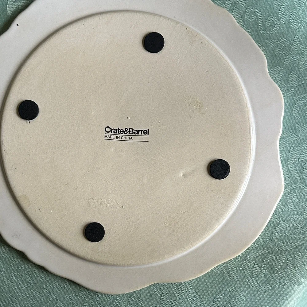 Crate&Barrel White Turkey-Shaped Ceramic Serving Platter